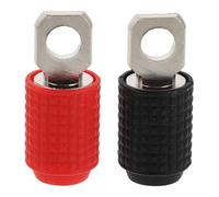 BUGUUYO 1 Set Amp Input Reducer - 0 Gauge Car Stereo Speaker Wire Adapter with Spanner and Heat Shrink Tubing - Power/Ground Terminals Connector for Audio Upgrade