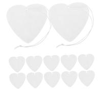 BUGUUYO 1 Set Sublimation Air Freshener Sheets Set Heart Shaped Blank DIY Craft Sheets with Elastic Straps for Creative Heat Transfer Projects for Home and Car Use