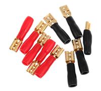 BUGUUYO 10 Pcs Female Spade Connectors Kit Pure Copper Quick Disconnect Wire Terminals for Automotive Speaker Wiring High Fidelity Sound Transmission Electrical Crimp Connectors
