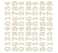 BUGUUYO 100pcs Wooden Clock Numbers Kit for DIY Digital Clock Making Unpainted Arabic Numerals in Khaki Wood Lightweight with Fine Workmanship and School Crafts or Office Decor