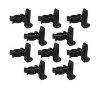 BUGUUYO 10Pcs Black Plastic Pegboard Clamp Clips for Garage and Workshop Tool Hanging Organizer, Heavy Duty Hole Board Clips Compatible with Hole Peg Storage, Versatile Utility Shop Board