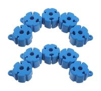 BUGUUYO 10pcs Blue Heat-resistant Silicone Fishing Rod Ball Clips with Hook Protector, Portable Rod Tie Holder Straps for Family Fishing Trips and Outdoor Pole Storage
