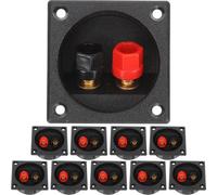 BUGUUYO 10Pcs Car Audio Speaker Box Terminal Connectors 57x57mm Black Subwoofer Terminal Plate Wire Cup for Car Sound System Wiring