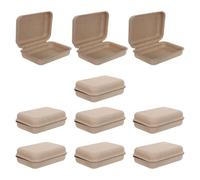 BUGUUYO 10pcs Handmade Paper Pulp Soap Boxes for Bar Soap with Lid, Lightweight and User-friendly Design, Multi-functional Storage for Gym and Camping Travel Essentials
