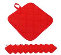 BUGUUYO 10pcs Heat Resistant Cotton Pot Holders Square Reusable Hot Pads for Baking Cooking Red