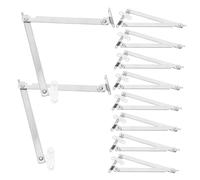 BUGUUYO 10pcs Heavy Duty Stainless Steel Lid Hinge Support Foldable Pull Rod Bracket Adjustable Folding Support Hinge for Cabinet Chest Cupboard Wardrobe Furniture Display