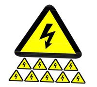 BUGUUYO 10PCS High Voltage Warning Stickers Triangle Decals for Electrical Safety Labels for Indoor Outdoor Use High Temperature Resistant Accident Prevention Caution Sign