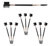 BUGUUYO 10pcs Pet Grooming Comb Set for Small Dogs and Cats, Black Gold Tear Comb Dual-ended Fine Brushes for Eye Discharge Removal and Face Dematting, Portable Pet Eyelash and Fur Styling