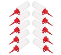 BUGUUYO 10pcs Plastic Glue Bottles with Leak-proof Secure Caps, Red Ldpe Squeeze Applicator Bottles for Small-scale Projects and Storing Acrylic Paint or Pouring Glue