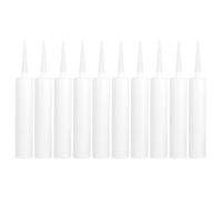 BUGUUYO 10Pcs Refillable Empty Caulk Tubes Universal Sealant Bottles White Caulking Tubes for Home Tile Grout Repairs Portable Reusable Latex Caulk Dispenser