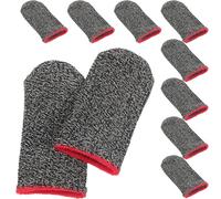 BUGUUYO 10pcs Ultra-Thin Gaming Finger Sleeves Anti-Sweat Breathable Fiber Finger Covers for Mobile Touchscreen Gaming Protection