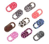 BUGUUYO 10pcs Webcam Slide Cover Set, Leopard Print Ultra Thin Adhesive Camera Privacy Protectors for Phones, Tablets, Laptops - Compatible Multiple Devices, Privacy Shield Random Style