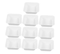 BUGUUYO 10pcs White Square Plastic Weighing Boats Sample Plates Laboratory Weighing Trays Dry Powder Containers Portable Weight Dishes for Chemistry Balances