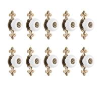 BUGUUYO 10pcs Zinc Alloy Furniture Drawer Knobs Handles for Cabinet Cupboard Wardrobe, Single Hole Retro Style in Antique Green and White for Kitchen and Closet