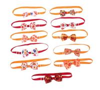 BUGUUYO 11pcs Adjustable Fall Dog Bow Ties Collar with Pumpkin and Maple Leaves Pattern for Dogs and Cats Fits All Puppy Neckties for Halloween Thanksgiving and Pet Grooming Accessories