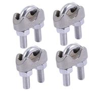 BUGUUYO 12 Pcs Stainless Steel Wire Rope Cable Clamps U Type Saddle Clamp Bolts Portable for Outdoor Use and Secure Wire Rope Connections