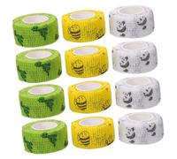 BUGUUYO 12 Rolls Self Tape Wrap Flexible Breathable Elastic Fabric for Sports Protection Injury Prevention and Wound Support Suitable for Outdoor Exercise and Manual Tasks Includes Yellow