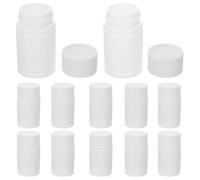 BUGUUYO 12pcs 20ml HDPE Solid Pill Bottles with Caps, Empty Plastic Medicine Containers for Pharmaceutical Samples and Pills Storage, Sealed Small Amber Bottles Suitable for Medical Use