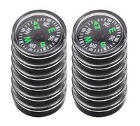 BUGUUYO 12pcs 20mm Plastic Survival Compass Set for Hiking and Camping, Lightweight Outdoor Pocket Compass for Backpacking, Emergency Kits, and Adventure Activities