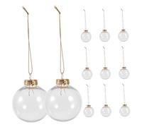BUGUUYO 12pcs Christmas Ball Decorations Party Bauble Ornament Large Indoor Fillable Merry Hang Transparent Shatterproof Fake Small Tiny Clear Product Balls Round Multicolor Plastic Golden