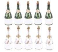 BUGUUYO 12pcs Empty Plastic Bubble Bottles Refillable Wedding Party Favors Sparkling Wine Style in Green and White for Bachelorette Birthday and Celebration Events