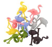 BUGUUYO 12pcs Flamingo Wine Glass Charms Reusable Silicone Stemware Markers Tropical Animal Drink Identifiers for Weddings Bridal Showers Beach Parties and Anniversary Celebrations