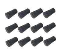 BUGUUYO 12pcs Non-slip Trekking Pole Tip Protectors Black Rubber Foot Covers for Hiking Climbing Walking Poles Crutch Feet Covers Shock Absorbing Accessories