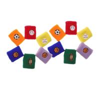 BUGUUYO 12Pcs Sports Wrist Wraps Breathable Sweat-absorbing Wristbands with Football Basketball Baseball Patterns for Wrist Protection and Injury Prevention