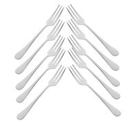 BUGUUYO 12pcs Stainless Steel Mini Fruit Forks Sleek Dessert and Appetizer Fork for Home and Restaurant Steel Cutlery with Shiny Finish for Cake Salad Tea and Cocktail Use