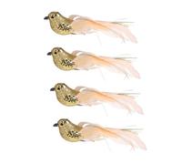 BUGUUYO 14cm Christmas Decorative Artificial Birds Gold Color with Glitter Sequins Boys and Girls Bird Toys Tree Decor and Educational Craft