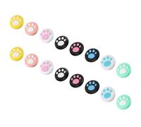 BUGUUYO 16pcs Thumb Stick Covers Cat Paw Joystick Grip Caps Nonslip Silicone Button Caps Compatible with Switch Controller Gaming Accessories Random Style