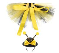 BUGUUYO 1set Adorable Bee Dog Costume Set Soft Skirt Hat for Pets for Halloween Christmas Photo Shoots Comfortable Easy to Wear Great for Dogs Cats