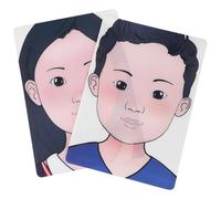 BUGUUYO 1set Reusable Face Paint Practice Board with Realistic Printed Faces for Boys and Safe Rounded Plastic Edges Lightweight Portable Makeup Training Tool for Artists and Beginners