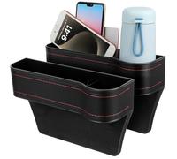 BUGUUYO 2 Pcs Car Seat Gap Filler Organizers with Side Storage Boxes Easy Installation No Tools Multipurpose Car Accessories for Drinks Phones Documents Suitable for Driver and Passenger