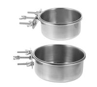 BUGUUYO 2-piece Stainless Steel Cat Bowl Hanging Design Large Capacity Pet Bowl for Kitten and Puppy Easy to Clean