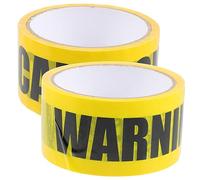BUGUUYO 2 Rolls Yellow Black Warning Tape Adhesive Caution Tape for Safety and Halloween Decoration for Marking and Themed Party Use Suitable for Schools Pools Haunted Houses