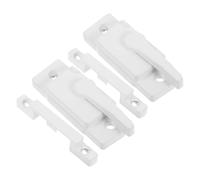 BUGUUYO 2 Sets White Zinc Alloy Sliding Window Sash Locks Cam Latch Enhanced Security Window Lock Replacement for Plastic Steel Doors Left Side Mount Privacy and Safety