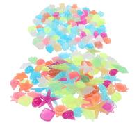 BUGUUYO 200pcs Glow in The Dark Aquarium Stones Multi-color Fish Tank Rocks Compact Decorative Pebbles for Freshwater and Saltwater Tanks Random Color