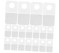 BUGUUYO 200pcs Hanging Sticker Hooks Self Adhesive PVC Display Tabs for Retail Store and Home Use Space Saving Utility Hooks with Long Serving Time