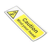 BUGUUYO 20cmx6.6cm Watch Your Head Sign Self-adhesive Low Overhead Warning Sticker Caution Decal for Indoor and Outdoor Use