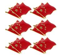 BUGUUYO 20pcs China Flag Lapel Pins Five Pointed Star and Flag Motif, Red Alloy Brooches Resistance to Fading and Versatile Accessory for Daily Wear or Occasion