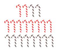 BUGUUYO 20pcs DIY Christmas Accessories Soft Polymer Mini Candy Cane Phone Case Ornament Red and Coffee Colors Craft Material for Holiday Decoration
