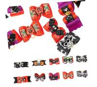 BUGUUYO 20pcs Dog Hair Bows Mini Bow Clips for Dogs Chihuahua Puppy Accessories Halloween Pet Grooming Supplies