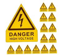 BUGUUYO 20Pcs High Voltage Safety Warning Stickers Triangle Shaped Caution Labels for Electrical Equipment Weather Resistant Self Adhesive Easy Installation for Indoor and Outdoor Use