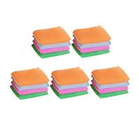 BUGUUYO 20pcs Kitchen Cleaning Sponges Dish Scrubbers Non-scratch Scouring Pads for Dishes Multi-color Microfiber Sponge for Tableware and Hard Surfaces Random Color