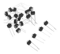 BUGUUYO 20pcs round 2 Pin Tactile Push Button Switch Low Noise Technology and Precise Triggering, Surface Mounted Mini Momentary Plastic and Copper Button for Breadboard and Model