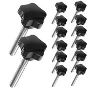 BUGUUYO 20pcs Stainless Steel Black Star Knurled Thumb Screws Ergonomic Star-shaped Hand Nuts for Quick Tool Assembly Electrical Safety Insulated Woodworking Replacement Parts