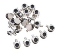 BUGUUYO 20pcs Zinc Alloy Glass Shelf Brackets Clips for 4-8mm Frameless Bathroom Shower Glass Panel Support Pegs with Black Top Fixing Hardware for Home Shelving