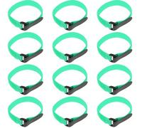 BUGUUYO 25pcs Adjustable Reusable Hook and Loop Carrying Straps for Yoga Mats and Goods, Elastic Cinch Straps for Storage and Organizing in Homes, Green Blends Material Securing Tie
