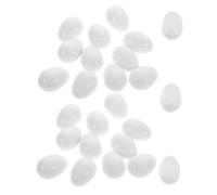 BUGUUYO 25pcs Plastic Parrot Fake Eggs Realistic Artificial Hatching Nest Training Accessories Reusable Solid Faux Bird Eggs for Breeding Support